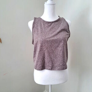 Zobha Trendy  Grey Purple Tint Workout Fitness Grey Gym Tank Top Size XL